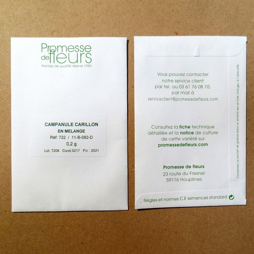 Example of Graines de Campanule carillon en mélange - Campanula medium per pack of 2850 seeds (0,8g) as you get